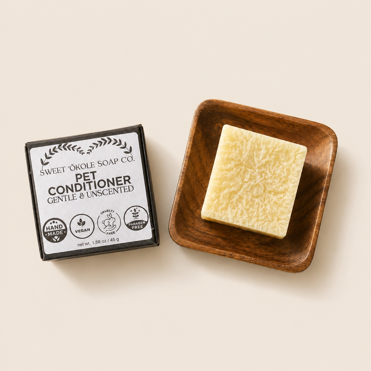 Non-Toxic Unscented Dog or Cat Conditioner Bar - V Collective