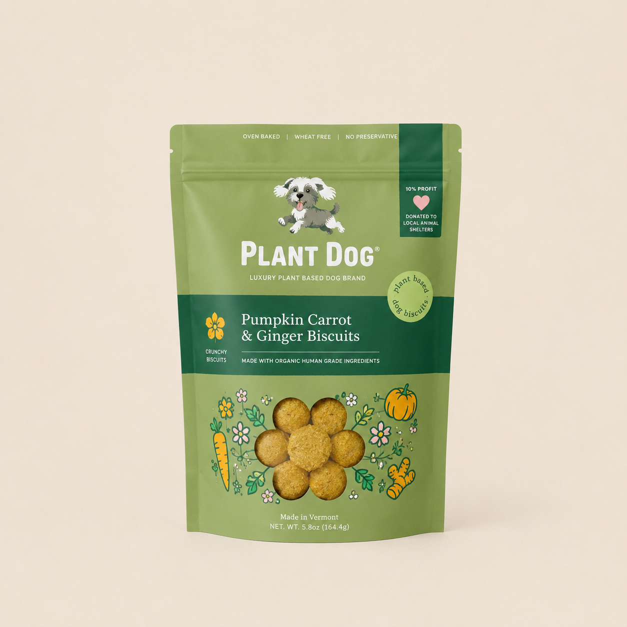 Pumpkin and Carrot Ginger Biscuit- Anti-Inflammatory - V Collective