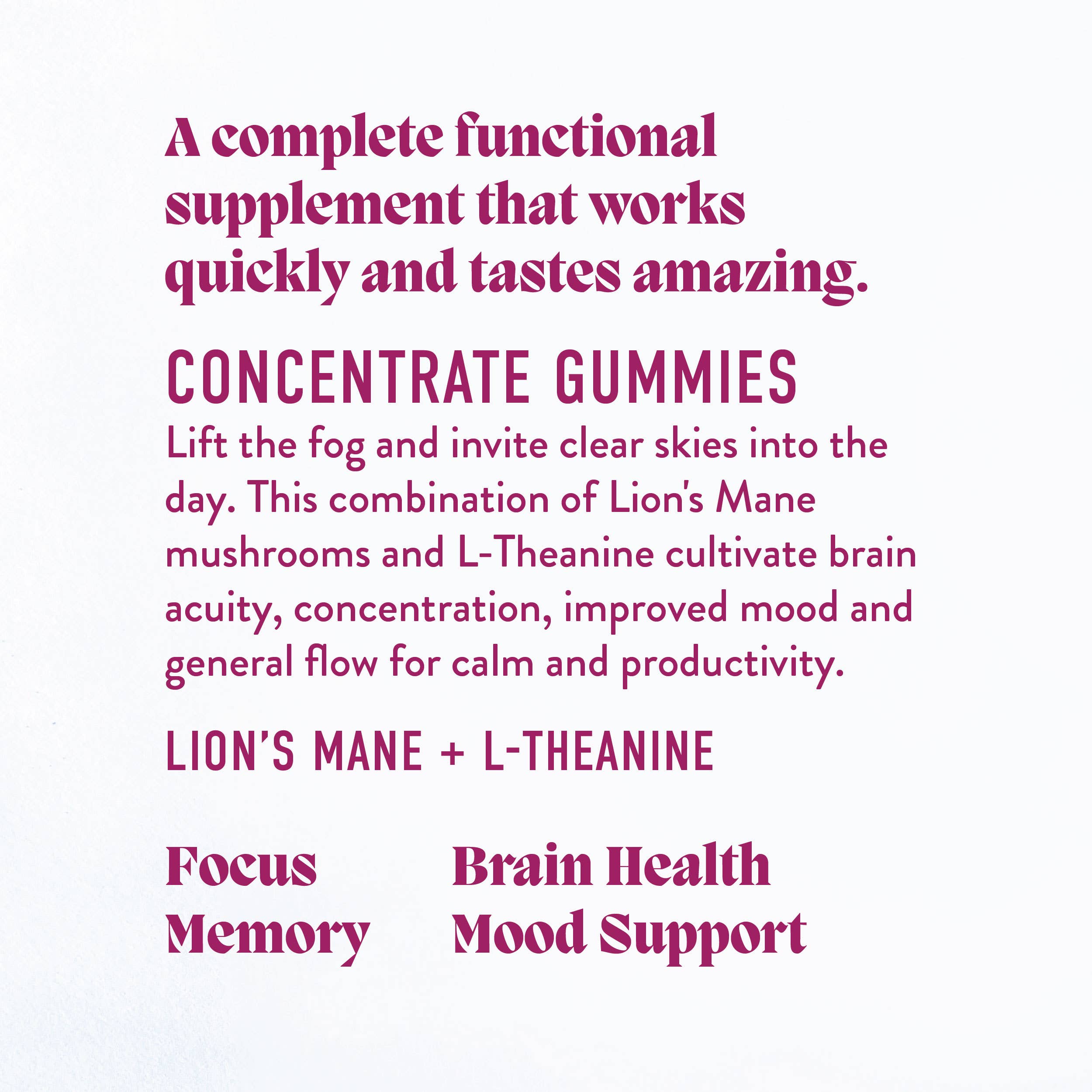 Concentrate Mushroom Gummies (30) / Vegan Supplement / Focus - V Collective