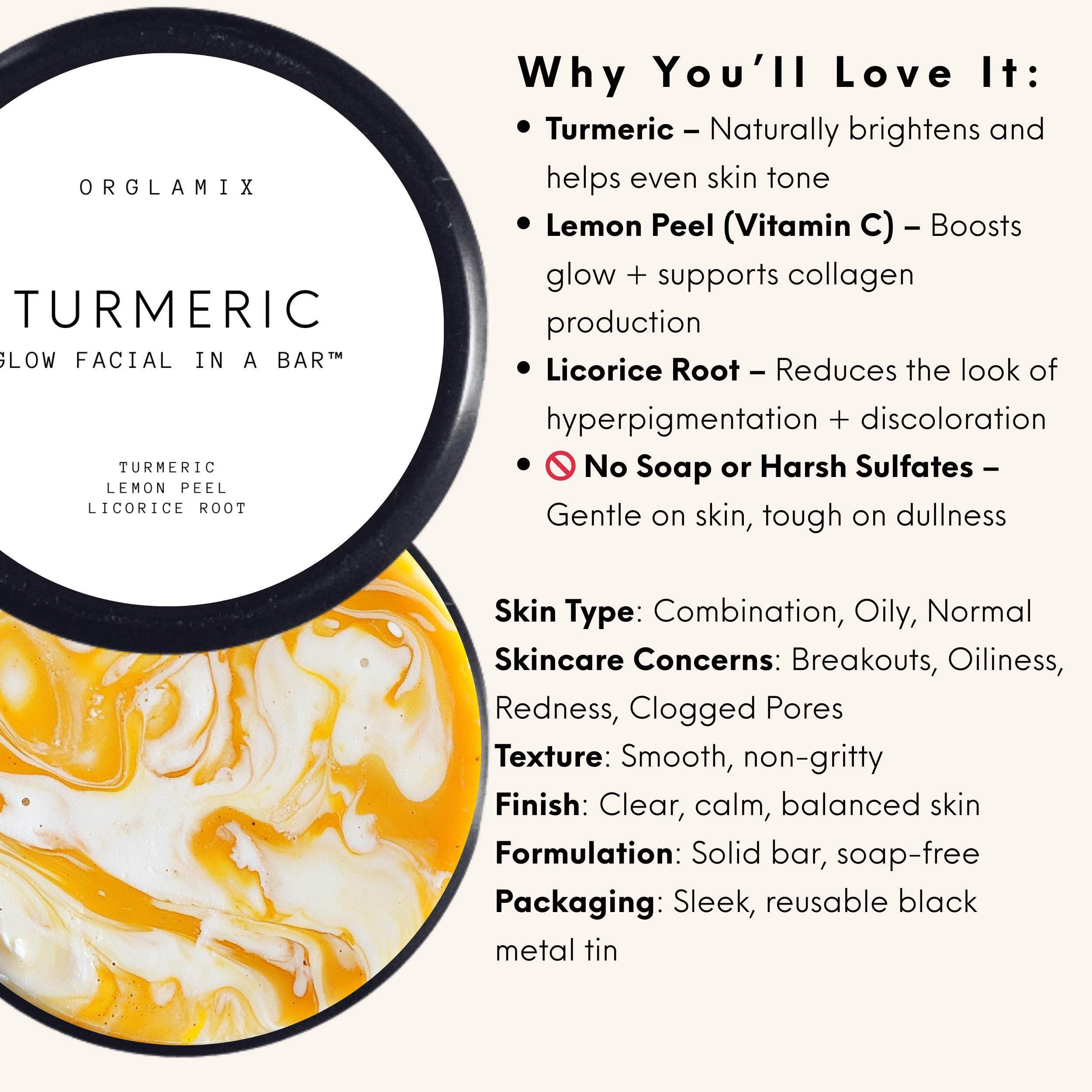 Turmeric Glow Facial in a Bar™ | Soap Free Cleanser - V Collective