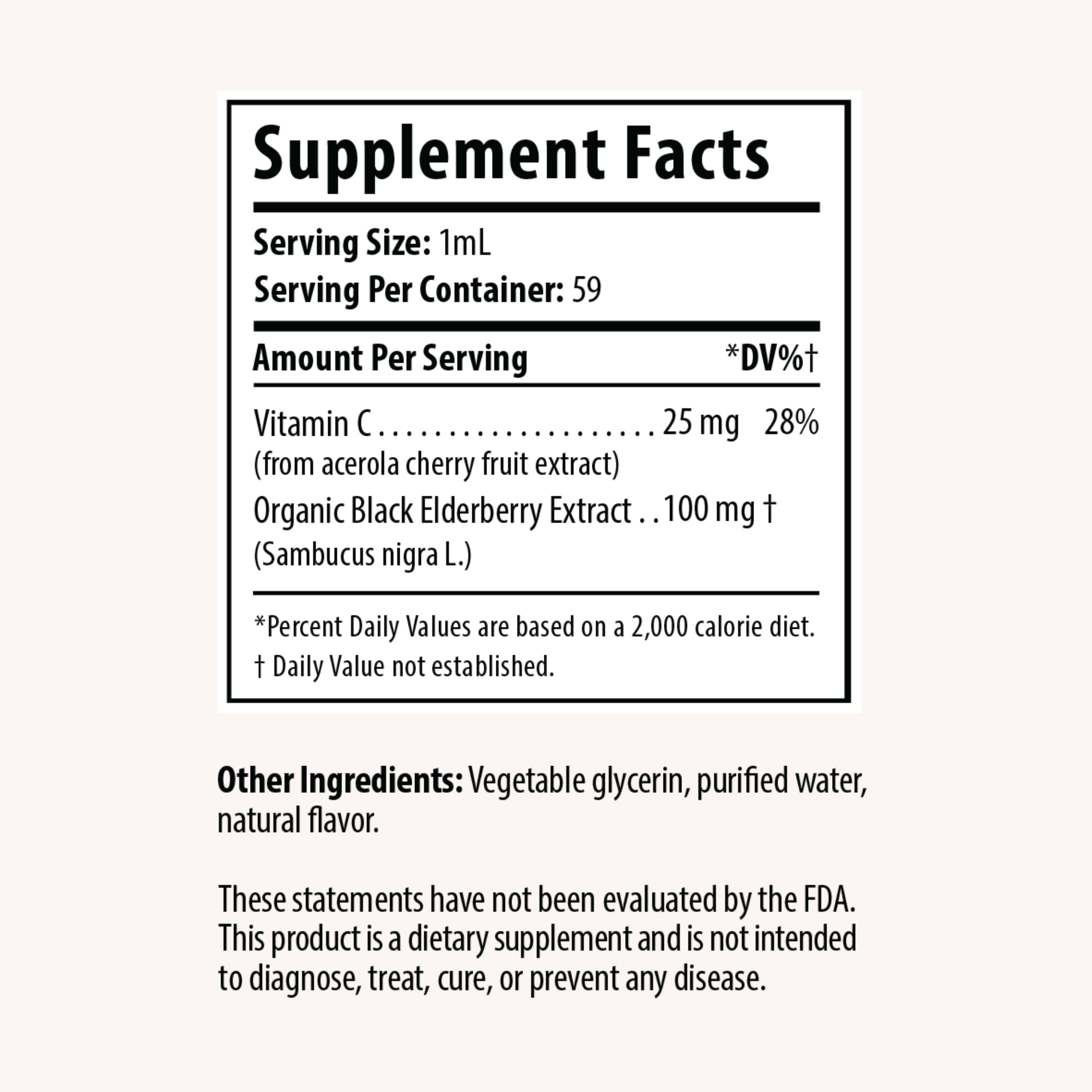 Elderberry Liquid Drops with Vitamin C for Immune Support - V Collective